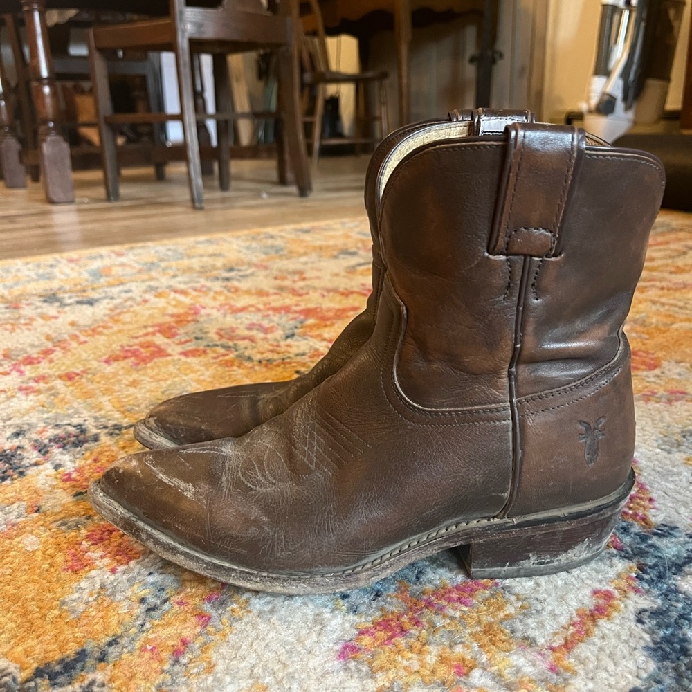 Frye Brown Leather Ankle Boots